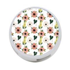 Flower White Pattern Floral 4-port Usb Hub (two Sides) by anzea