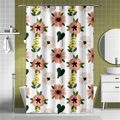 Flower White Pattern Floral Shower Curtain 48  X 72  (small)  by anzea