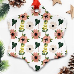 Flower White Pattern Floral Ornament (snowflake)