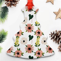 Flower White Pattern Floral Ornament (christmas Tree) 