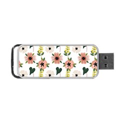 Flower White Pattern Floral Portable Usb Flash (two Sides) by anzea