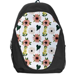 Flower White Pattern Floral Backpack Bag