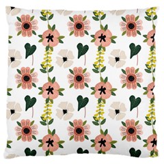 Flower White Pattern Floral Standard Premium Plush Fleece Cushion Case (Two Sides)