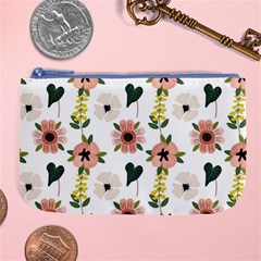 Flower White Pattern Floral Large Coin Purse by anzea