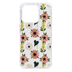 Flower White Pattern Floral iPhone 14 Pro TPU UV Print Case