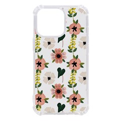 Flower White Pattern Floral iPhone 13 Pro TPU UV Print Case