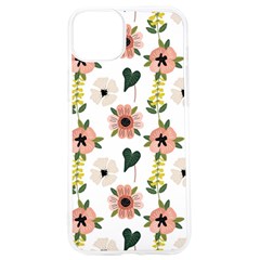 Flower White Pattern Floral iPhone 15 Pro TPU UV Print Case