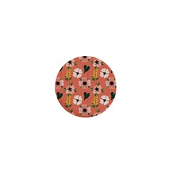 Flower Pink Brown Pattern Floral 1  Mini Magnets by anzea