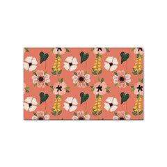 Flower Pink Brown Pattern Floral Sticker (rectangular) by anzea