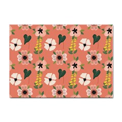 Flower Pink Brown Pattern Floral Sticker A4 (10 Pack) by anzea