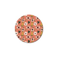 Flower Pink Brown Pattern Floral Golf Ball Marker (4 Pack) by anzea