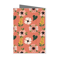 Flower Pink Brown Pattern Floral Mini Greeting Cards (pkg Of 8)