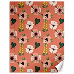 Flower Pink Brown Pattern Floral Canvas 18  X 24  by anzea