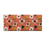 Flower Pink Brown Pattern Floral Hand Towel Front