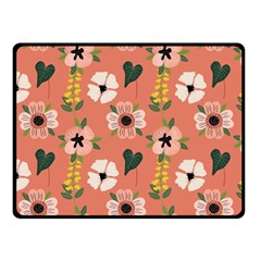 Flower Pink Brown Pattern Floral Fleece Blanket (small) by anzea