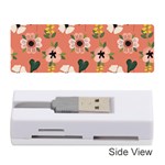 Flower Pink Brown Pattern Floral Memory Card Reader (Stick) Front