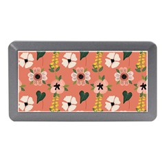 Flower Pink Brown Pattern Floral Memory Card Reader (mini) by anzea