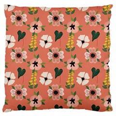 Flower Pink Brown Pattern Floral Standard Premium Plush Fleece Cushion Case (two Sides) by anzea