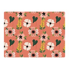 Flower Pink Brown Pattern Floral Two Sides Premium Plush Fleece Blanket (mini) by anzea