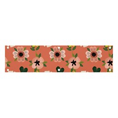 Flower Pink Brown Pattern Floral Banner And Sign 4  X 1 