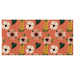 Flower Pink Brown Pattern Floral Banner And Sign 8  X 4  by anzea