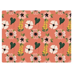 Flower Pink Brown Pattern Floral Two Sides Premium Plush Fleece Blanket (baby Size) by anzea