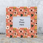 Flower Pink Brown Pattern Floral White Box Photo Frame 4  x 6  Front