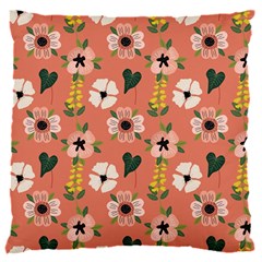 Flower Pink Brown Pattern Floral 16  Baby Flannel Cushion Case (two Sides)