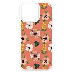 Flower Pink Brown Pattern Floral Iphone 15 Plus Tpu Uv Print Case by anzea