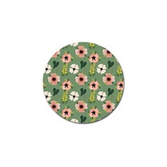 Flower Green Pink Pattern Floral Golf Ball Marker (4 Pack) by anzea