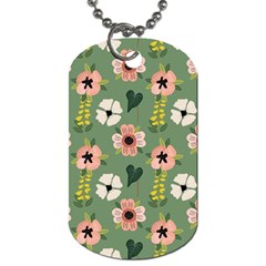 Flower Green Pink Pattern Floral Dog Tag (two Sides) by anzea