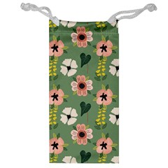 Flower Green Pink Pattern Floral Jewelry Bag by anzea