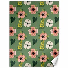 Flower Green Pink Pattern Floral Canvas 36  X 48  by anzea