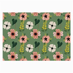 Flower Green Pink Pattern Floral Large Glasses Cloth by anzea