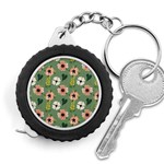 Flower Green Pink Pattern Floral Measuring Tape Front