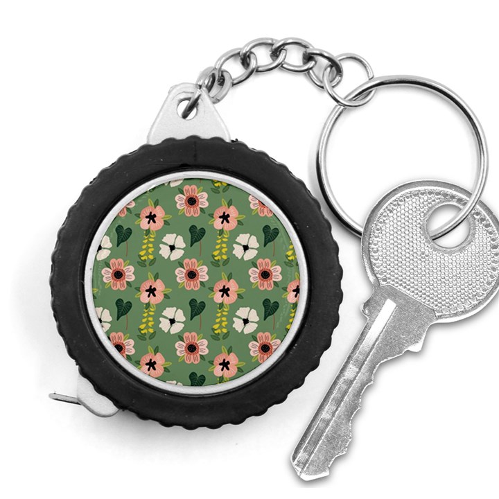 Flower Green Pink Pattern Floral Measuring Tape