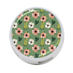 Flower Green Pink Pattern Floral 4-port Usb Hub (one Side) by anzea