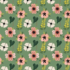 Flower Green Pink Pattern Floral Play Mat (square) by anzea