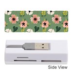 Flower Green Pink Pattern Floral Memory Card Reader (Stick) Front