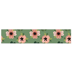 Flower Green Pink Pattern Floral Small Premium Plush Fleece Scarf