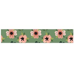 Flower Green Pink Pattern Floral Large Premium Plush Fleece Scarf 