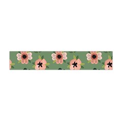 Flower Green Pink Pattern Floral Premium Plush Fleece Scarf (mini) by anzea