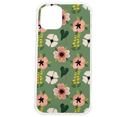 Flower Green Pink Pattern Floral Iphone 12 Pro Max Tpu Uv Print Case by anzea