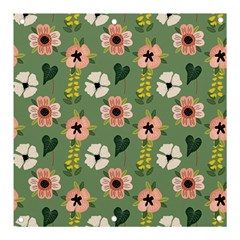 Flower Green Pink Pattern Floral Banner And Sign 3  X 3  by anzea