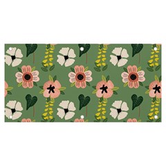 Flower Green Pink Pattern Floral Banner And Sign 6  X 3  by anzea