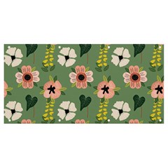 Flower Green Pink Pattern Floral Banner And Sign 8  X 4  by anzea