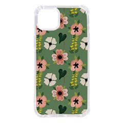 Flower Green Pink Pattern Floral Iphone 14 Plus Tpu Uv Print Case by anzea