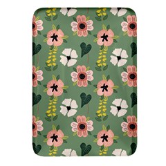 Flower Green Pink Pattern Floral Rectangular Glass Fridge Magnet (4 Pack) by anzea