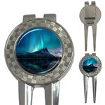 Aurora Borealis Mountain Reflection 3-in-1 Golf Divots Front