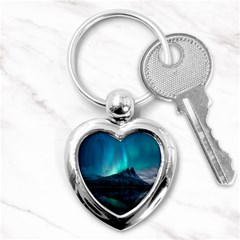 Aurora Borealis Mountain Reflection Key Chain (heart) by Grandong